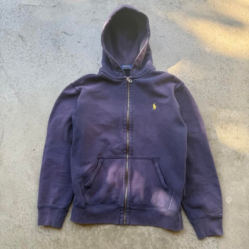 Vintage Polo Ralph Lauren Thermal Lined Zip Up Hoodie Faded Preppy Classy